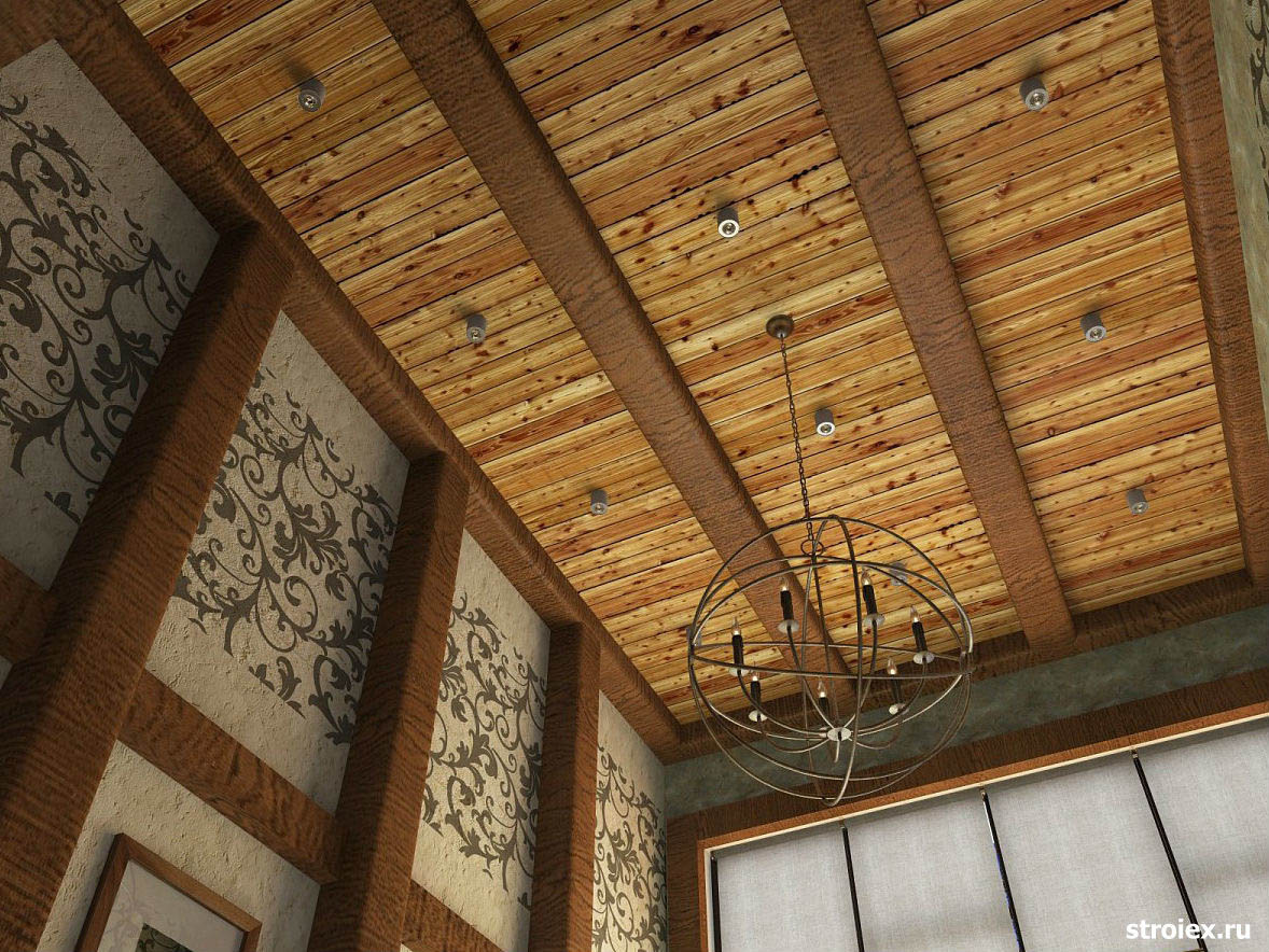 Чем обделать потолок в деревянном доме своими руками